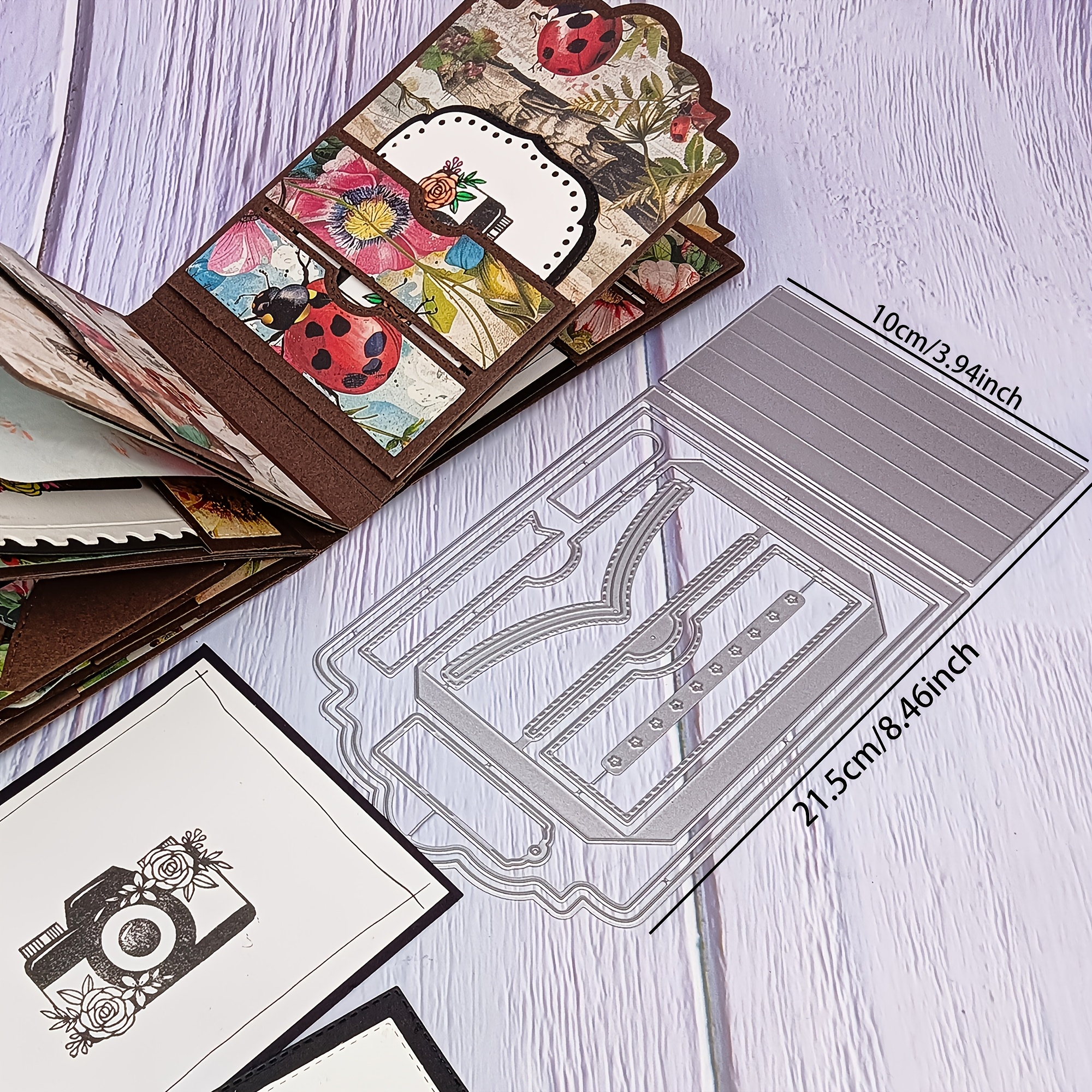 Image of Alinacraft 10cmx15cm Metal Die For Cutting Albums, Perfect For Greeting Cards, Paper Crafts, Christmas Gifts, And Scrapbooking Journals Or Adventure Book Templates
