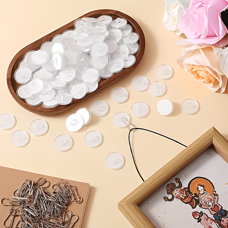 TEMU Lot de 160 crochets de plafond auto-adhésifs perçage - Ventouses transparentes trace, crochets muraux en plastique durable pour suspendre des