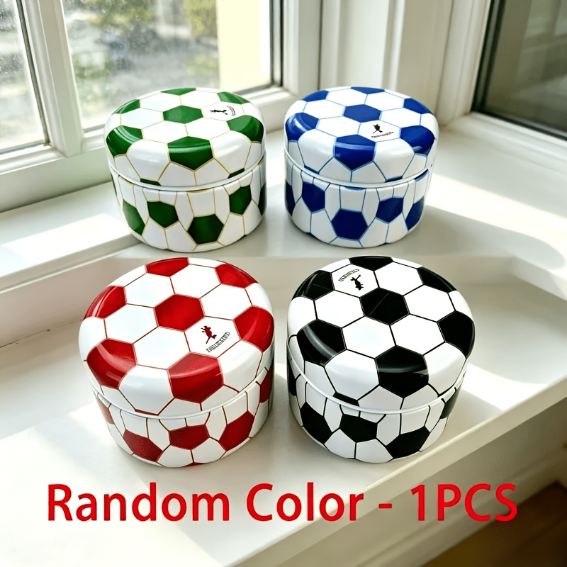 TEMU portable de ballon de football avec boîte en fer et double trou, manuel pile à double trou, compact, convient , , , cadeau de fête de Pâques,