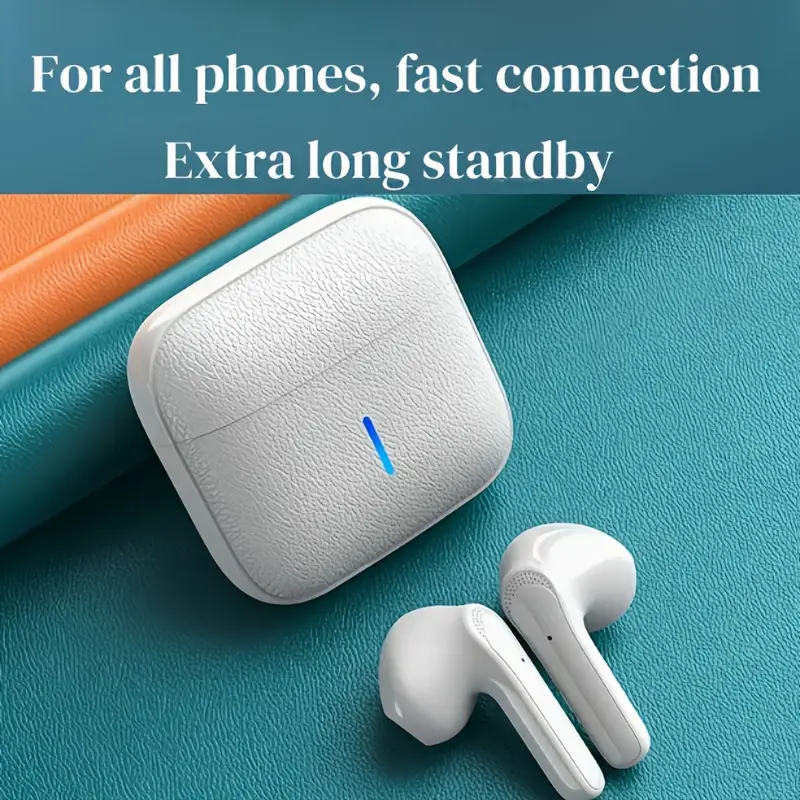 auscultadores sem -auriculares, estéreo , auscultadores sem 5, 3, estável, com redução de ruído para chamadas, carregamento usb-c, sem , controlo de volume, adequados para , desportos, jogos, exercícios e outros . detalhes 3