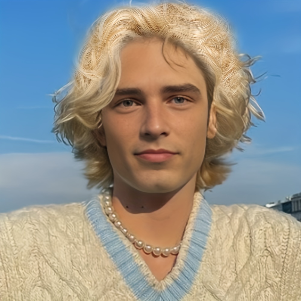 Blonde Curly Hair Men - Temu United States