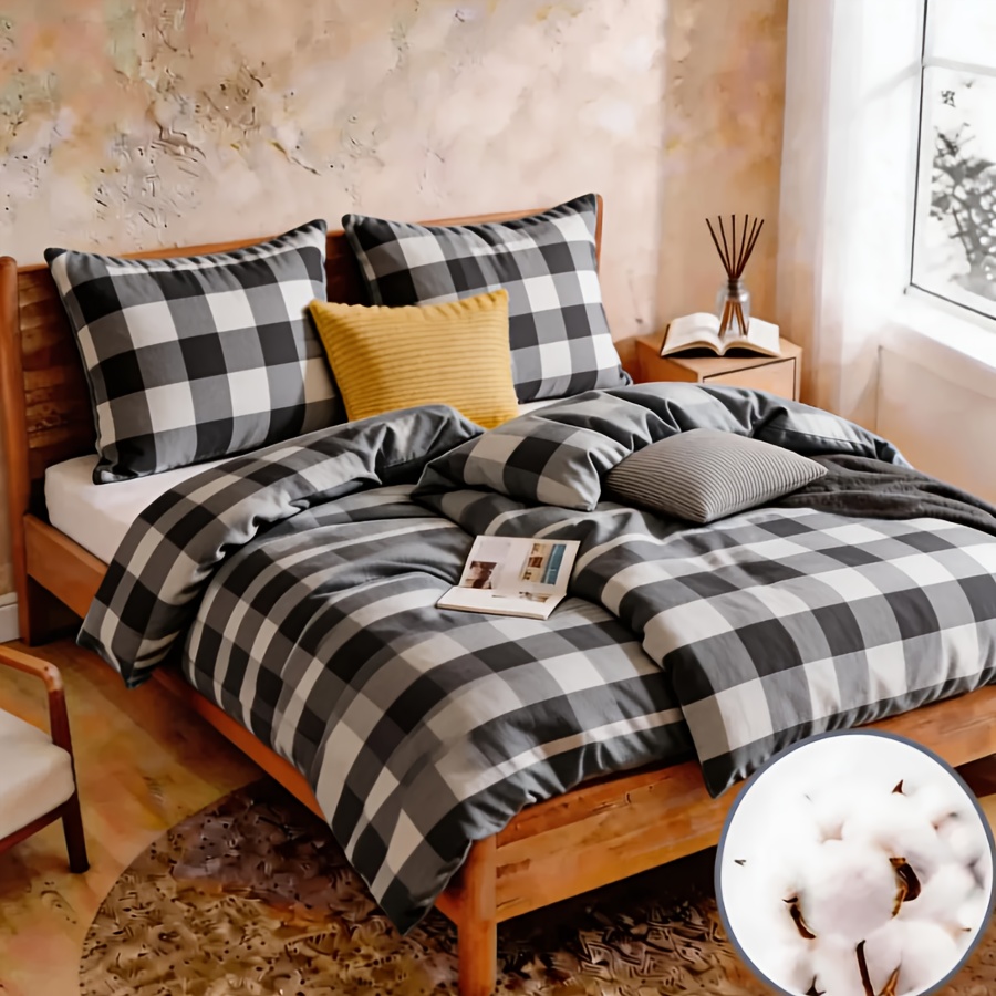 4-pcs 100% Bedding Set With Multiple Colors Cozy & Warm For Hidden Zipper & Dryer Safe Duvet Cover Set(135 * 200cm)