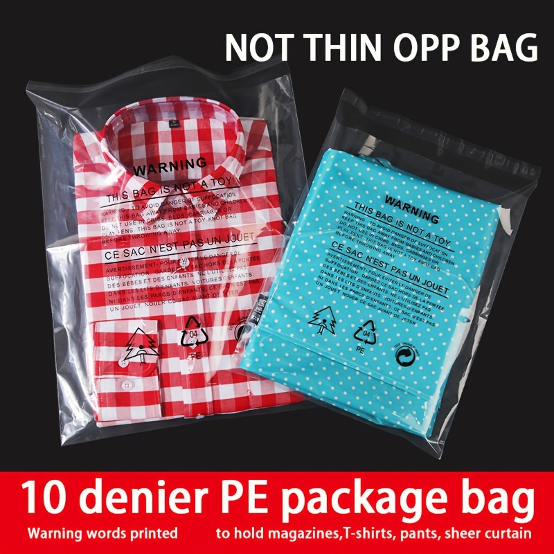 

100/200/500pcs High Transparency 22*34cm/8.7*13.4inch Pe Self-adhesive Bag, Socks Clothing Packaging Bag, Transparent Sealing Bag, Adhesive Bag, High Pressure Soft Plastic Bag