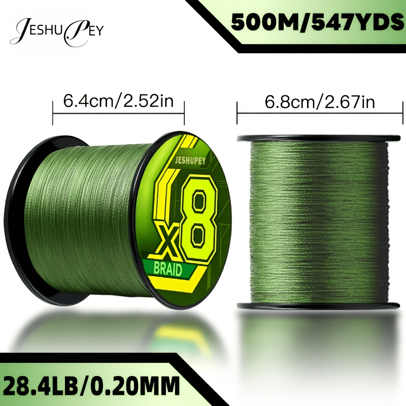 TEMU 500 mètres (547 yards) de ligne de pêche ultra-résistante, dotée d'une construction multifilament PE à 8 résistante à l'abrasion, disponible en