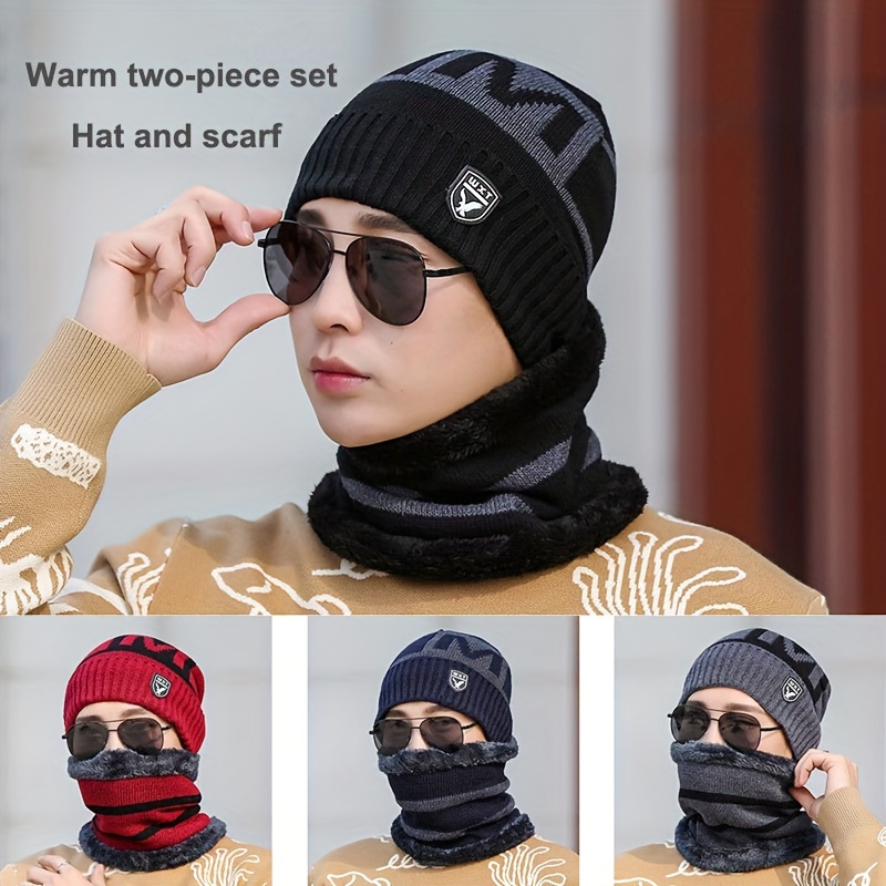 

Unisex Knit Beanie And Scarf Set - Winter Thermal Outdoor Cycling Hiking Skiing Windproof Warm Neck Gaiter Hat Combo, Hand Washable, Acrylic , Polyester Filled (sku )