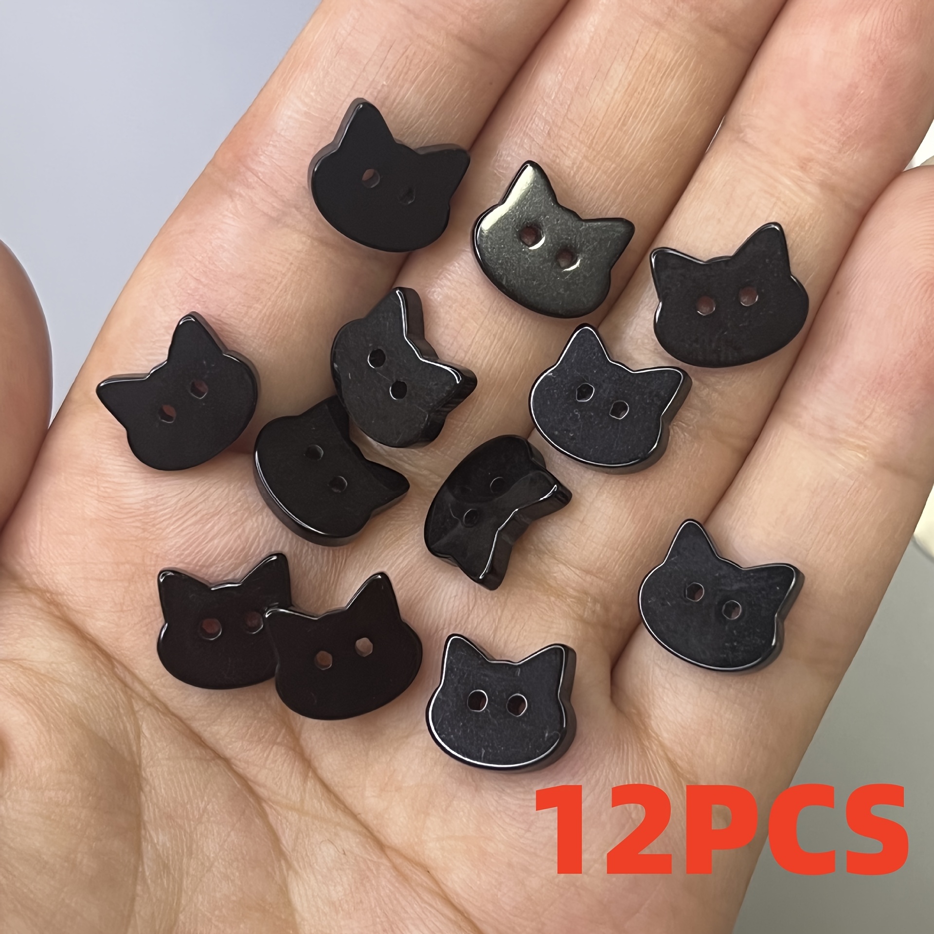 TEMU Lot de 12 boutons de couture mignons de chat, attaches décoratives animales de dessin pour pulls et loisirs créatifs