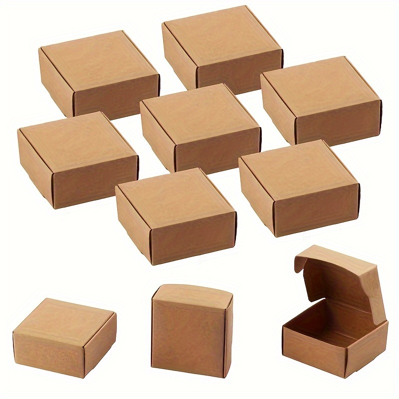 

50-pack Kraft Paper Boxes With For Jewelry, Small Square Gift Packaging Boxes Wedding, Birthday, Graduation, Favor Boxes For Christmas, New Year, Valentine's Day, And Day