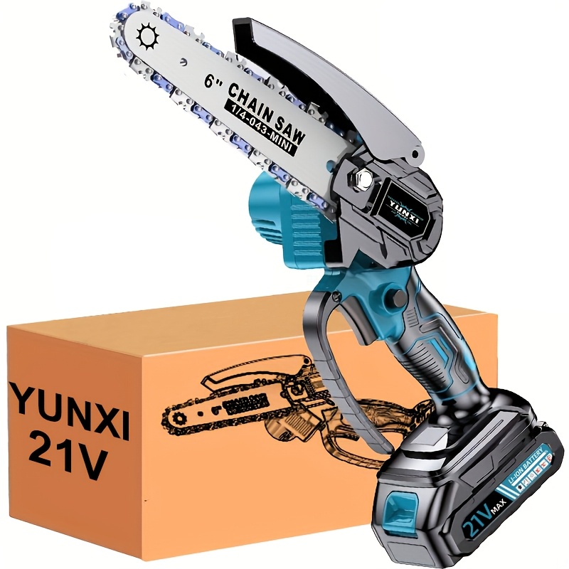 Nueva Mini Motosierra Inalámbrica, Ligera y Portátil, Máquina Eléctrica de Corte de Árboles de Mano, Equipada con Protector de Salpicaduras, Bloqueo de Seguridad, Batería Recargable y Corte Seguro, Corta Rápidamente Ramas de Árboles, Jardines, Regalo de Navidad