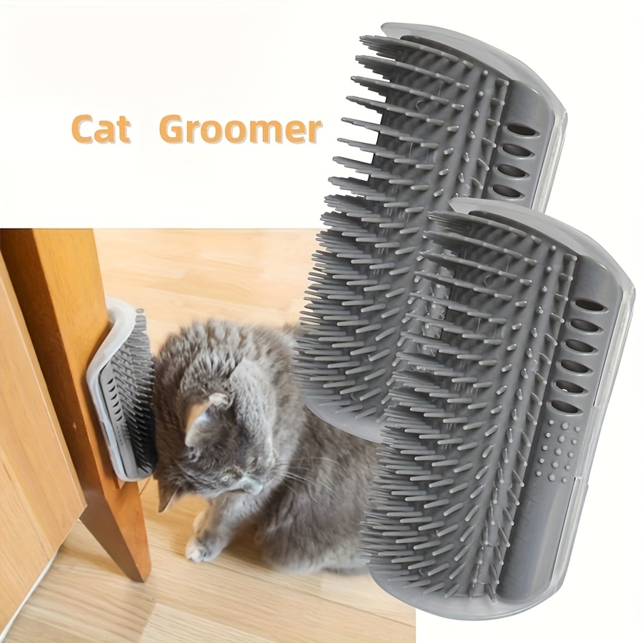 

Wall-mounted Cat Self Groomer With Massage Comb Brush - Grooming And