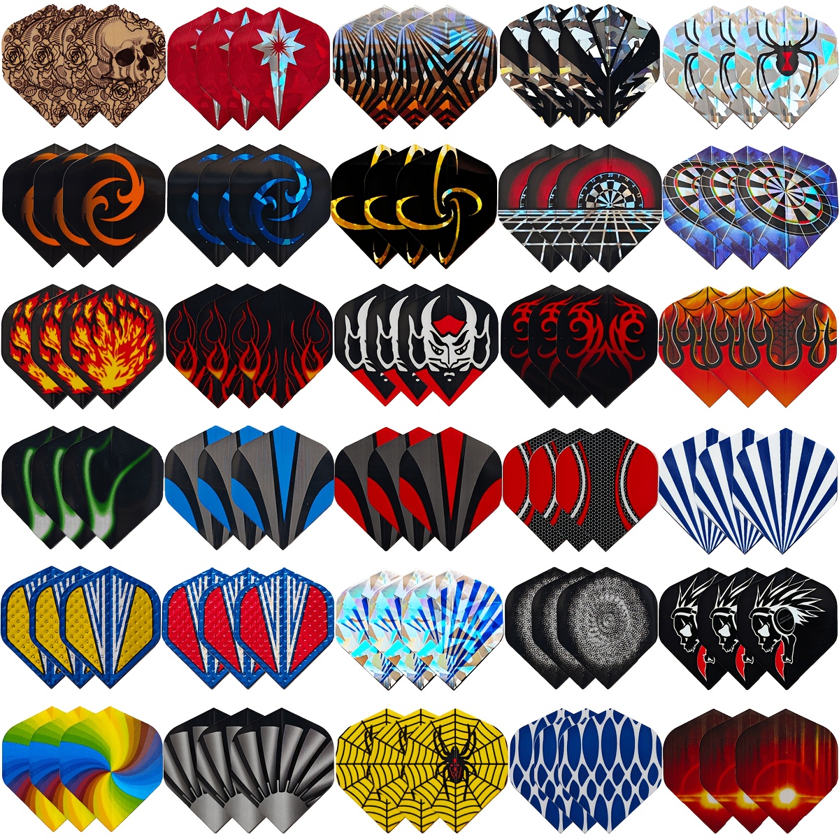 PET Professional Standard Dart Tail Wings, 90pcs Assorted