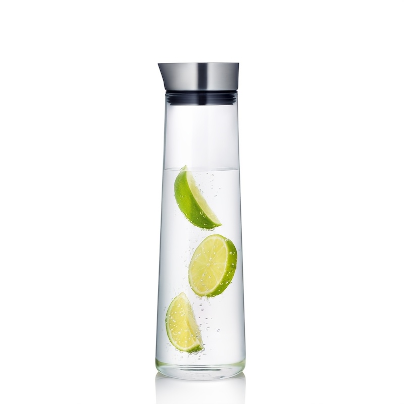 Image of Fresh And -resistant Borosilicate Glass Pitcher, Large-capacity Straight-sided Carafe For Juice And Cold Water. 2 Models To Suit Different Needs, Suitable For Home And Office Use