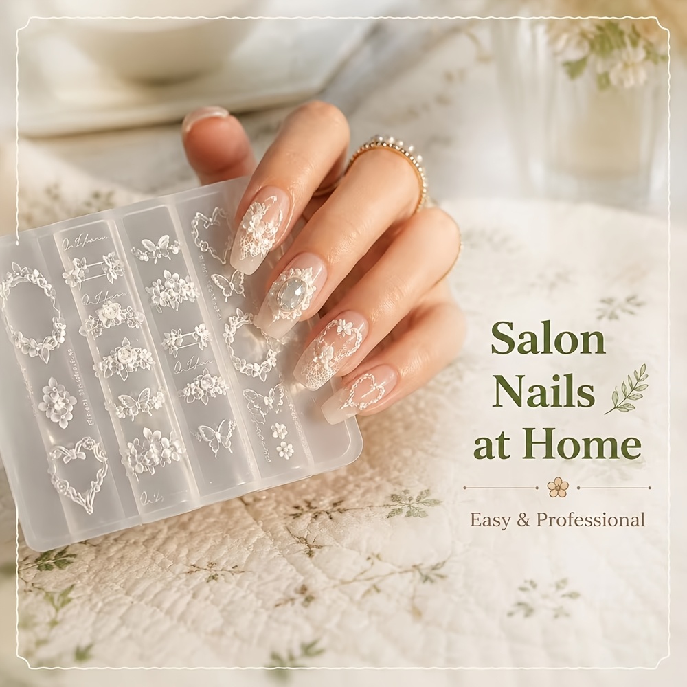 Durable Silicone Nail Mold with 3D Bow & Flower Patterns