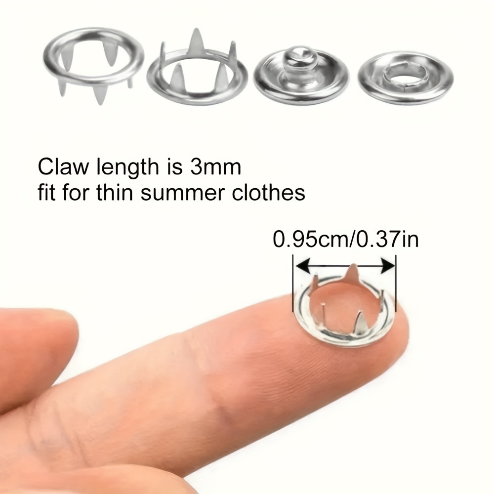 50pcs Snap Buttons Kit Metal No Sew Invisible Fasteners For Diy Sewing