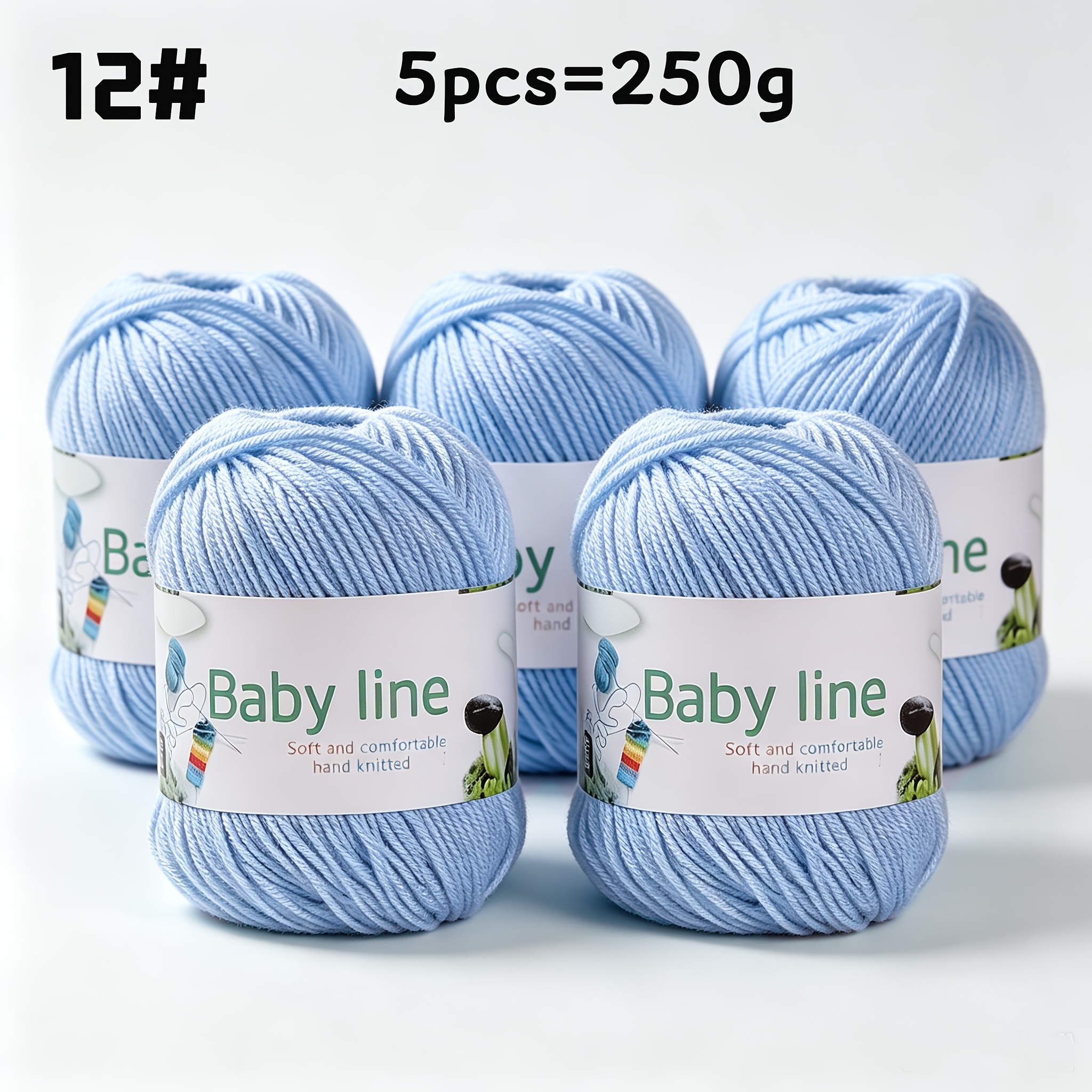 TEMU Fil de peignage moyen 250g/5 pièces pour artisanat, fil de haute qualité doux, hypoallergénique et résistant au boulochage pour crochet et