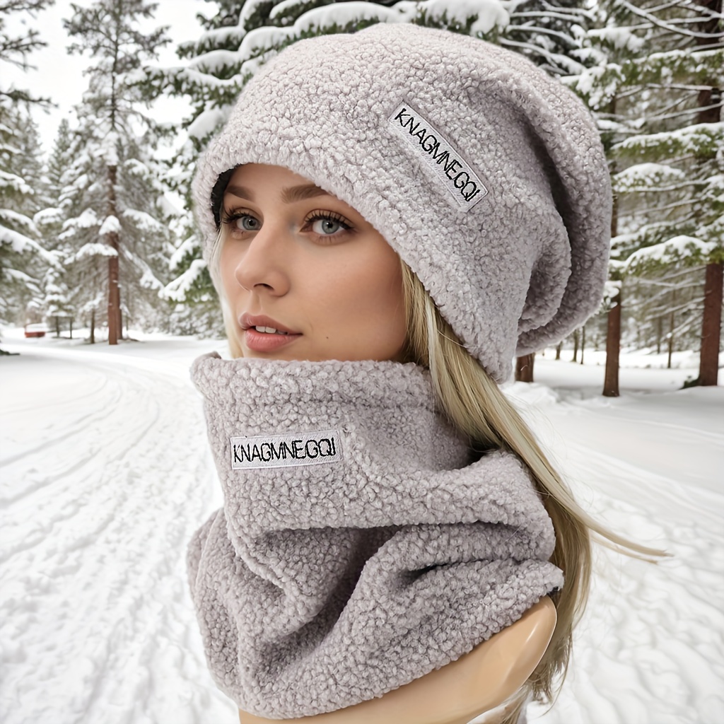 

Ensemble Bonnet et Écharpe en pour Chauffer les Oreilles, Protection Épaisse pour l'Hiver pour Activités en Extérieur, Lavable à