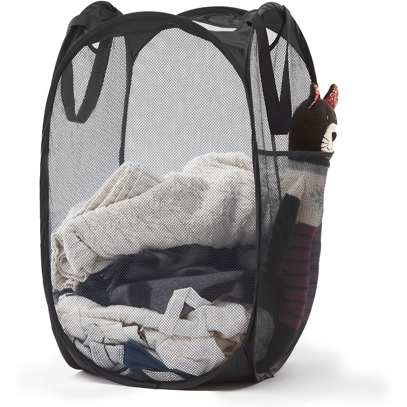 1pc Laundry Basket With Handle - Large Capacity Foldable Storage Basket For Living Room, Bathroom, Bedroom Clothes Storage - Pop-up Multifunctional Component, Unlined, Laundry Basket, Laundry Baskets