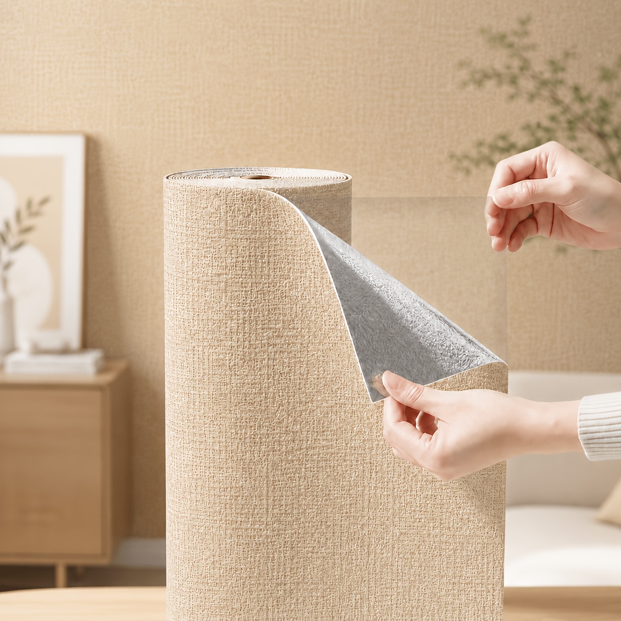 TEMU 1 Roll 19.7 X 196.9 In 3d Foam Wallpaper Self-adhesive Vinyl Textured Wall Panels Peel And Matching Seamless Tiling Instant Stick No Glue No
