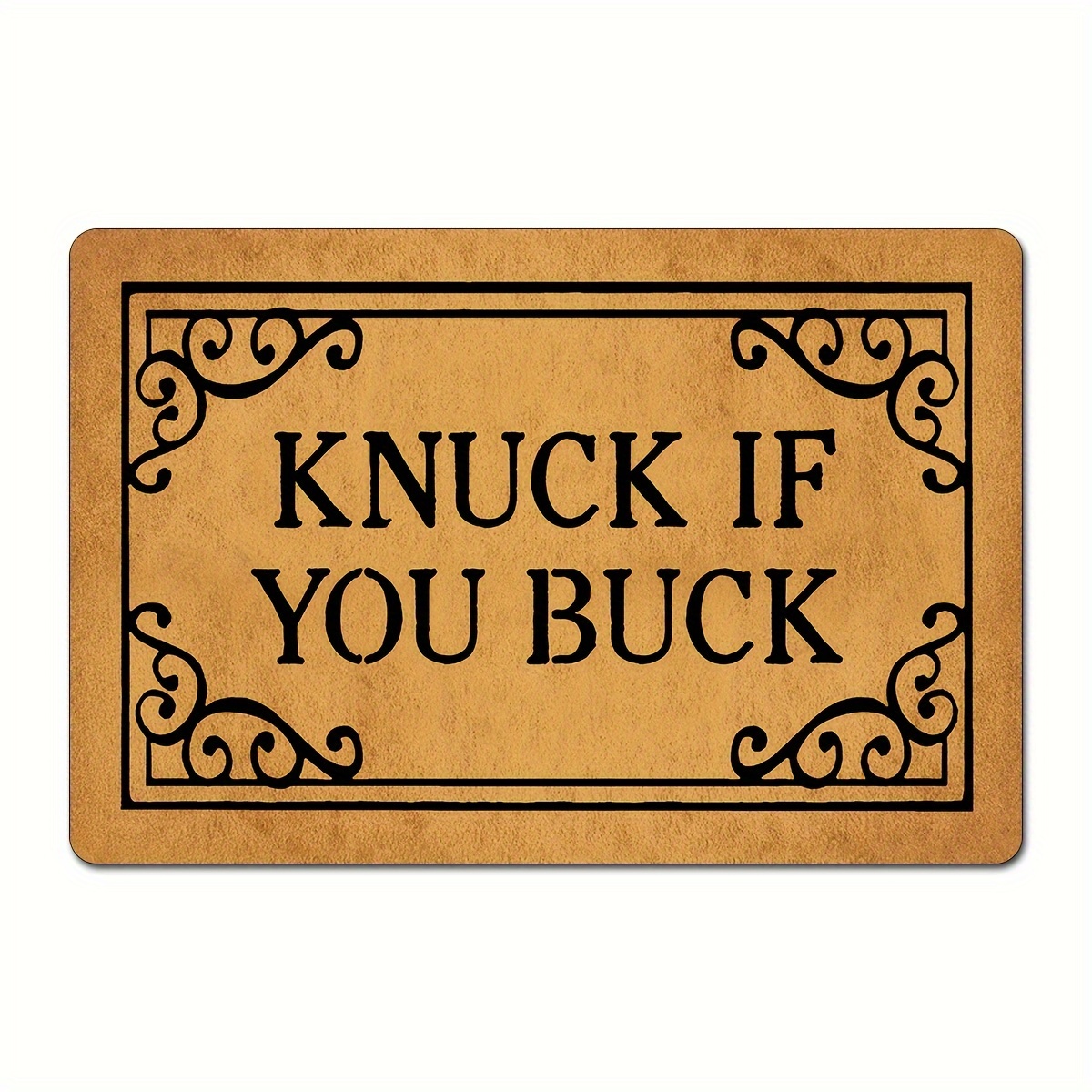 

Funny Welcome Knuck If You Doormat For Entrance Indoor Front Porch Decor Rugs With Anti-slip Rubber Back Novelty Prank Gift Mats 23.6"(l) X 15.7"(w)