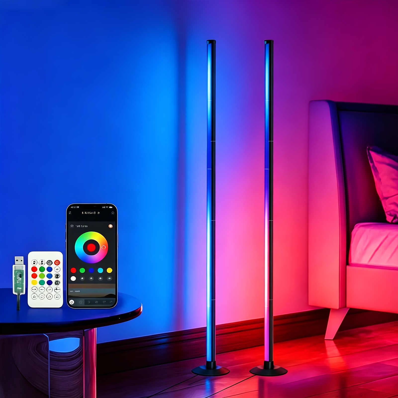 Smart RGB Floor Lamp with App & Remote Control