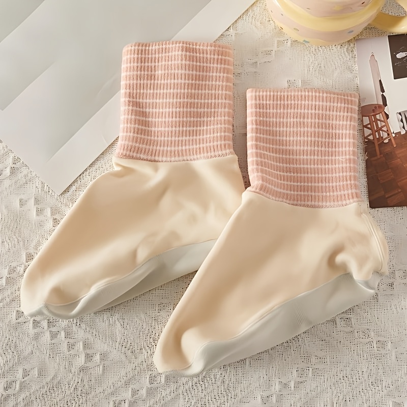 TEMU Oversized Sleeping Socks, Loose Fit Non-tight Ankle Socks, Derong Fleece Lined Warm Floor Socks For Women And For Man, 1 Pair