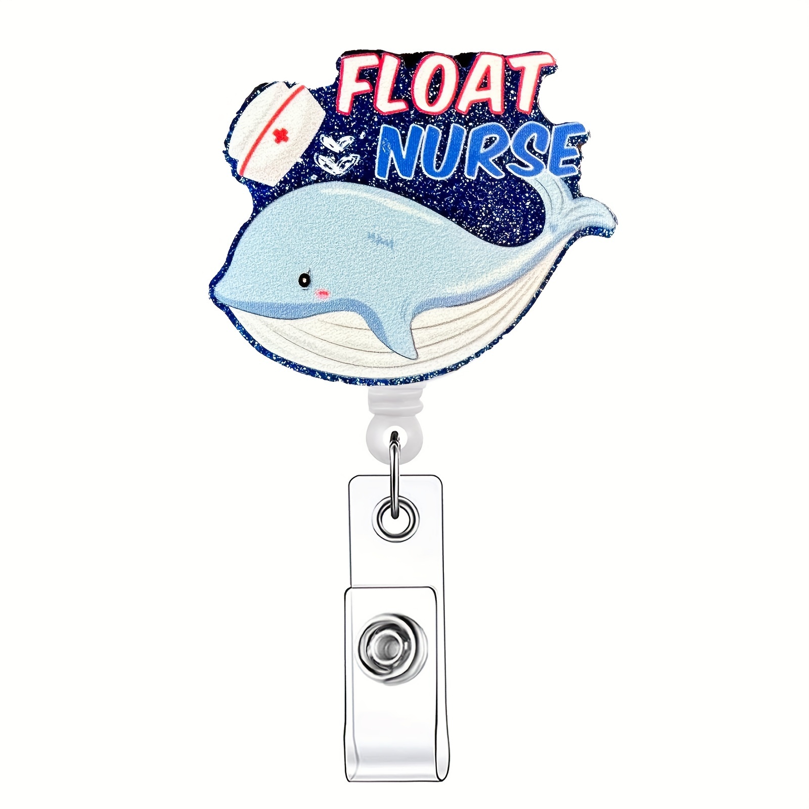 1PC Cartoon Shark Badge Reel Retractable, Nurse ID Name Card with