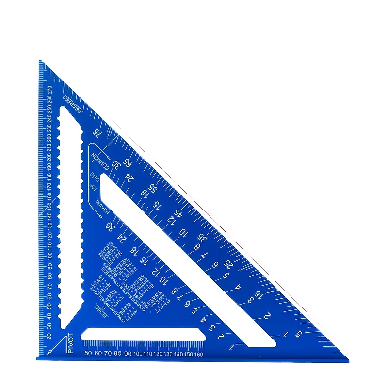 Precision Woodworking Square - Red Triangle Ruler with Serrated Edge for Accurate Measurement, Home Improvement And Design Projects, Ideal Woodworking Tool Random Color