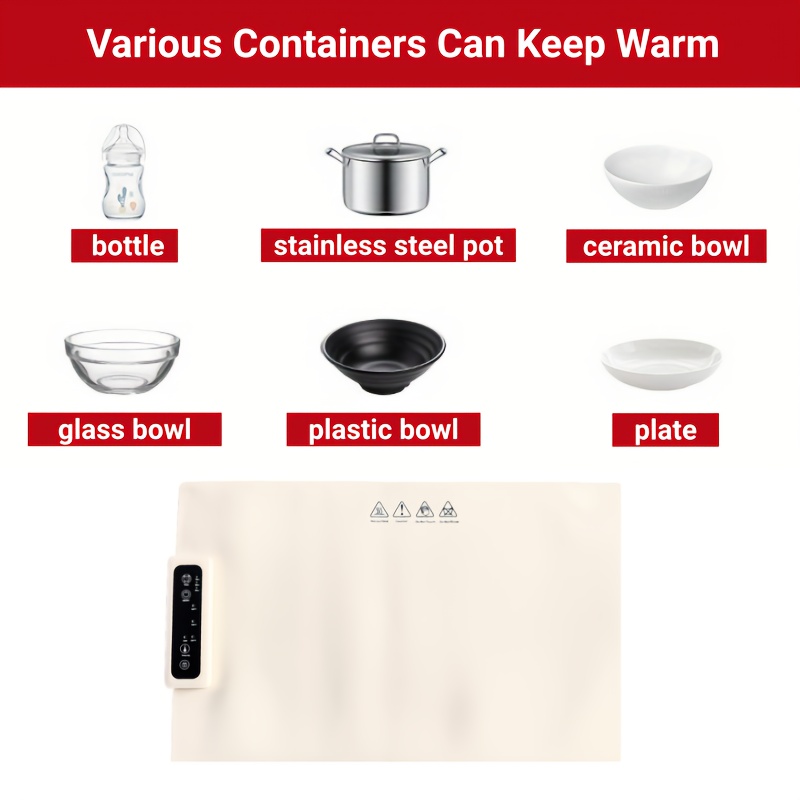 Heating Pad, Multifunctional Insulation Board, Kitchen Heating Mat, Desktop Heating Pad, Food Warmth Mat for Kitchen, Silicone Heating Pad, Rollable Food Heater, Countertop Burner, Kitchen Food Warmer, Foldable Storage, Flexible Shape, Timer Control