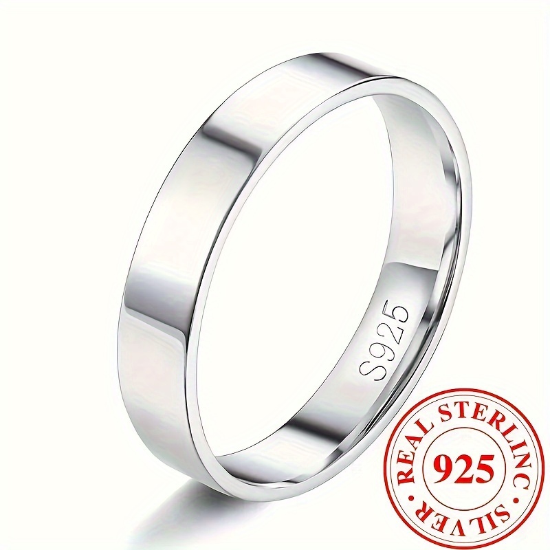 

[ des Clients] Bague de Couple Élégante en Acier de 4mm, Argentée S925 Sterling, Résistante à la Décoloration, Parfaite pour Fiançailles/Cadeau de Mariage, Anniversaire, Noël & Spéciales