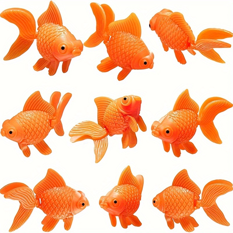 

6pcs Vibrant Orange Goldfish - Realistic Floating Artificial Aquarium Decor, Durable Pvc Fake Fish For Lifelike Tank Ambiance