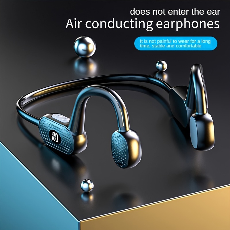 Open Air Conduction Wireless Earphones Digital Display Temu