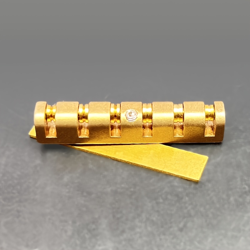 1x CNC Machined Brass Roller Guitar Nut - Adjustable Height (43mm) with 3-Screw System, Compatible with Les Paul LP SG Electric Guitars, -Toned Durable Replacement for 6-String Fretted Instruments (Precision Fit LP/SG Style)