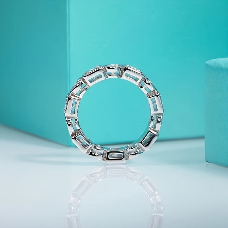 Unisex 2.8 Carat Moissanite Eternity Ring, S925 Silver