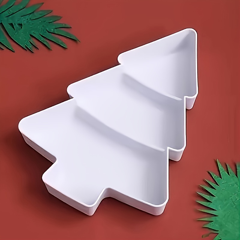 TEMU Christmas Tree-shaped Plastic Serving Tray - Appetizers, Candy, Snacks, Salads, Desserts & Nuts , Ideal For Parties, Restaurants, Coffee Shops,