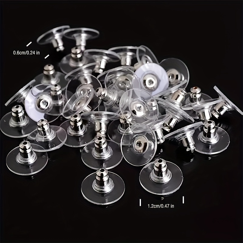 Image of 50pcs Of Color-preserving Electroplated Earring Backs - Anti-loss And Anti-slip Earring Studs For .