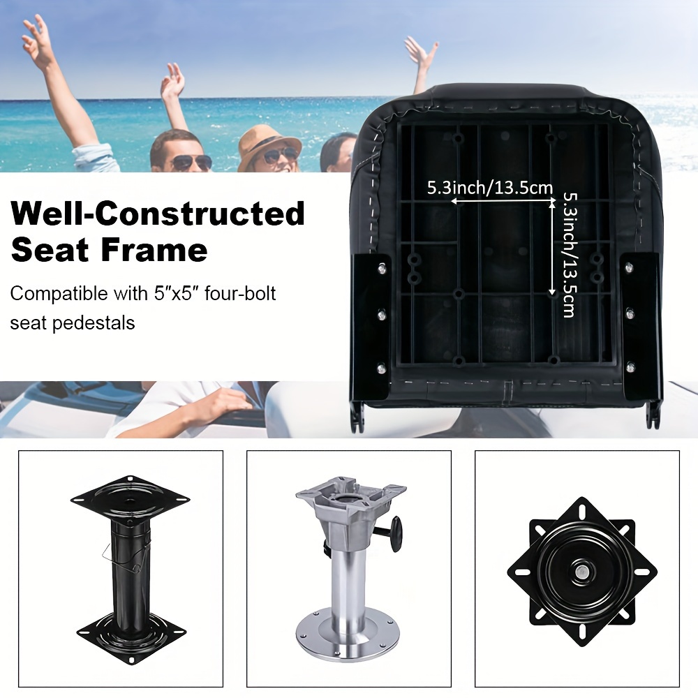 Folding Low Back Boat Seat, Padded Fishing Chair