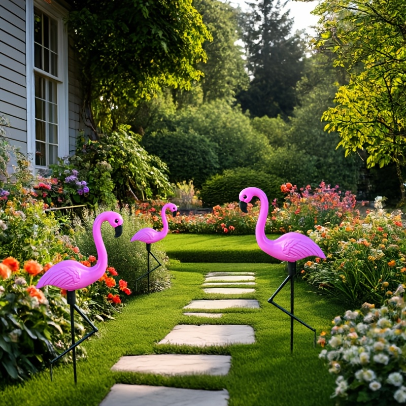 

Flamingo Yard Decorations, A Set Of 4pcs/3pcs/2pcs 20.8" Decorations With Foot Pegs, Used For Garden Yard Patio Decorations, Outdoor Decoration Gardening Gifts