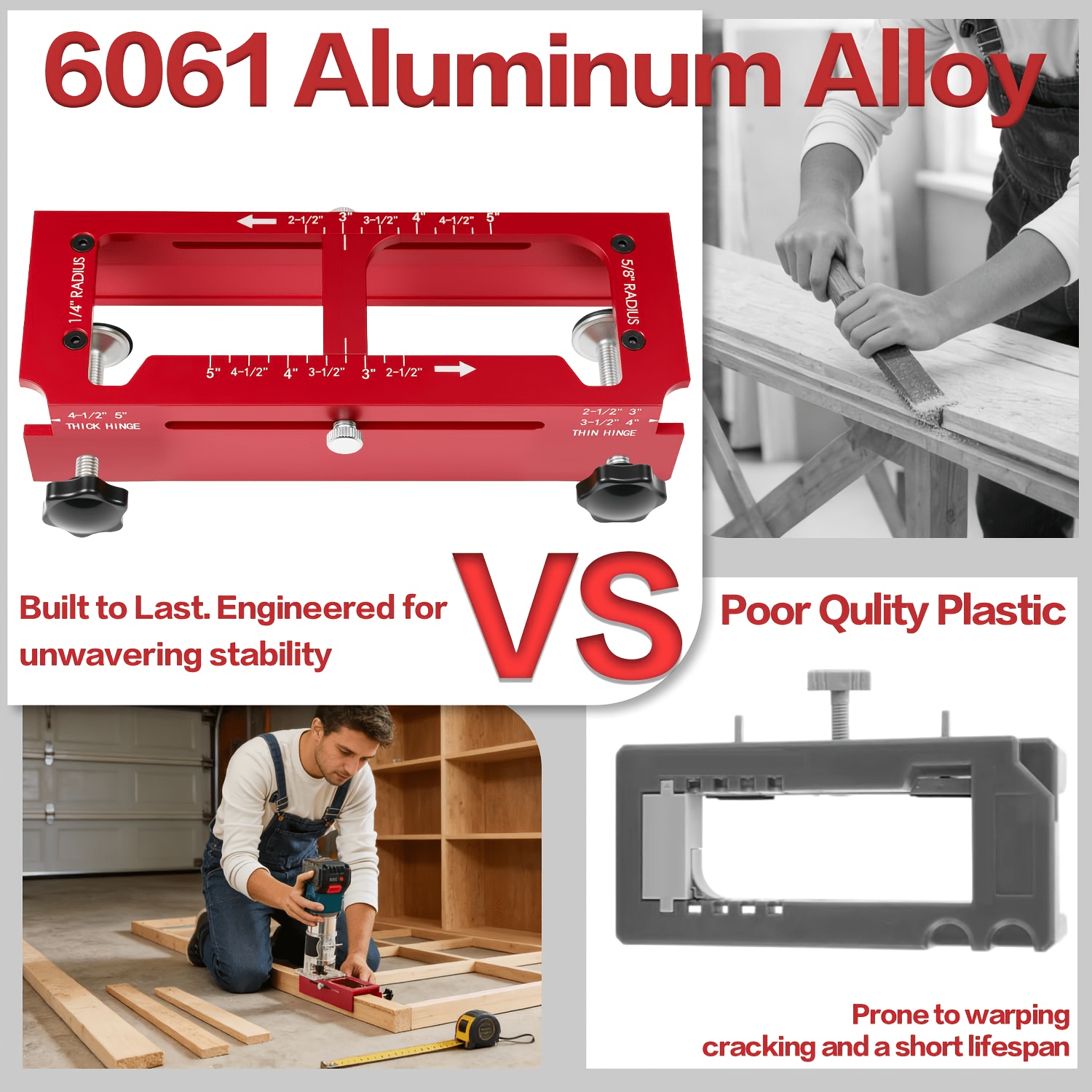 Aluminum Alloy Door Hinge Jig and Lock Installation Kit