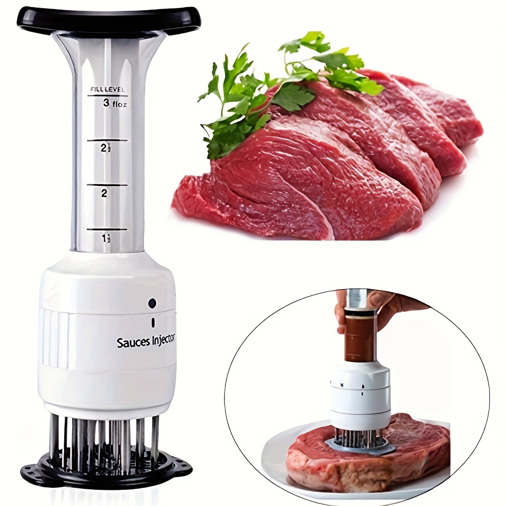 professional meat injector kit for perfect tender steak stainless steel kitchen bbq accessory marinade flavor enhancer for steak softening Product details 5