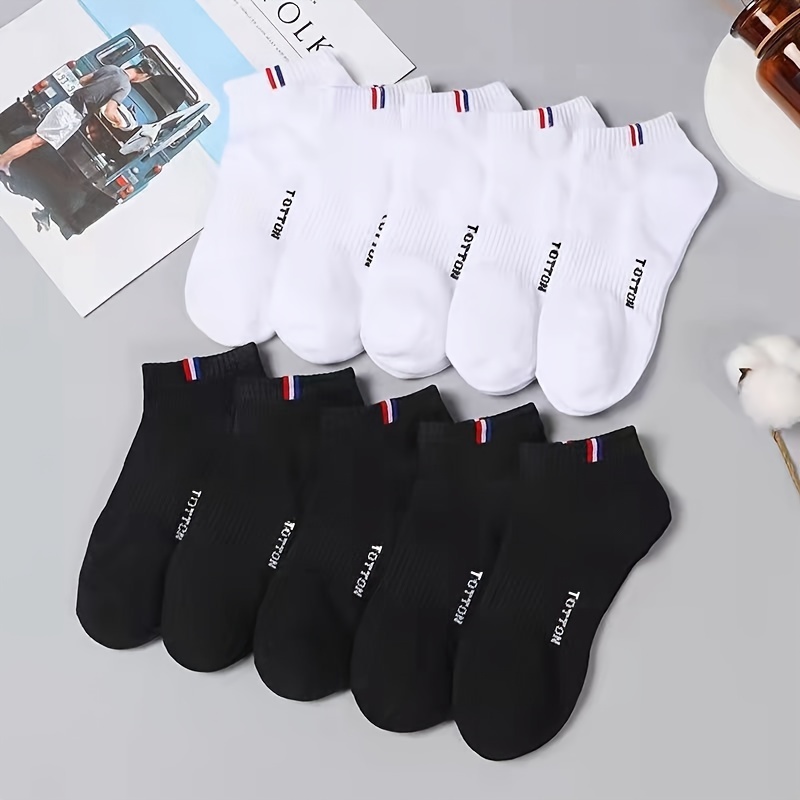 

5 Or 20 Pairs Of Men' Anti Odor & Sweat Absorption Low Cut Socks, Comfy & Breathable Socks, For Daily & Outdoor Wearing, All Wearing