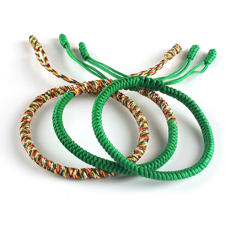 3pcs Tibetan Infinity Knot Bracelets, Adjustable Rope Set