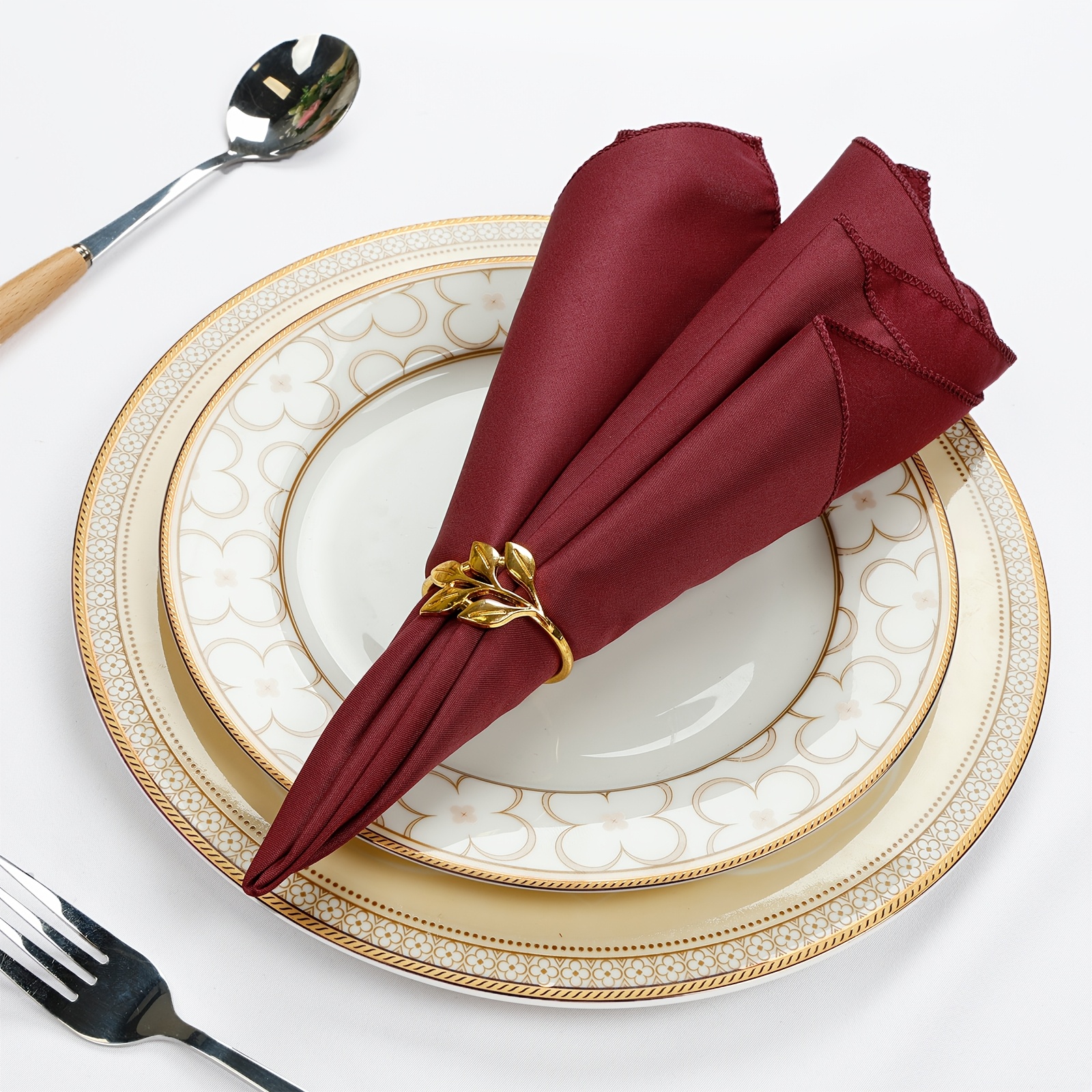 TEMU Lot de 26 serviettes en tissu carrées RESTFULGLOW bleu roi et , adaptées pour , banquets, restaurants - Lot de serviettes de table lavables et