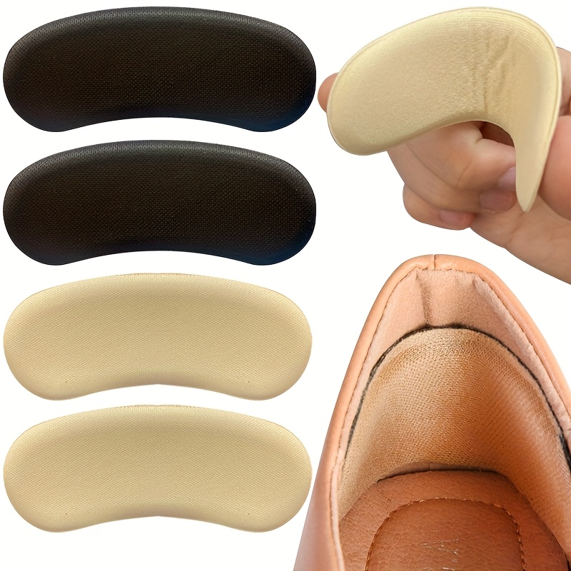 4pcs Of Self-adhesive Invisible Heel Pads For Shoes, Heel Patches, Anti-friction Heel Stickers, Sponge Heel Liners To Shoe Size, Non-slip Heel Cushions, Suitable For Leather Shoes And High Heels