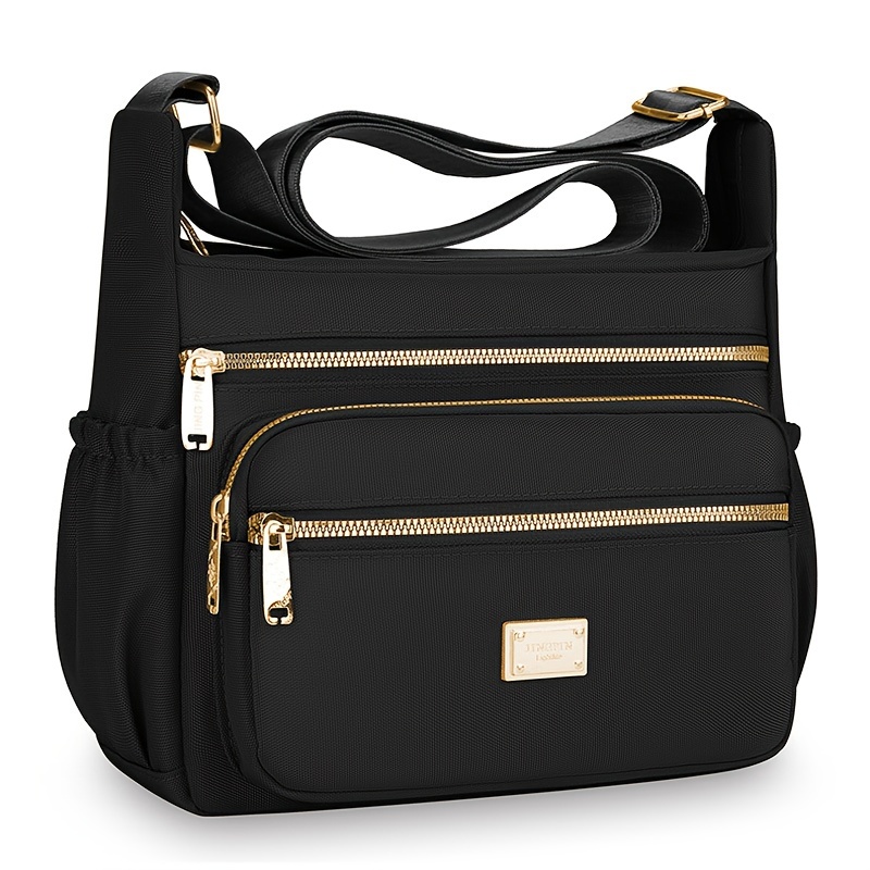E-shop Damen Hochwertige Leichte Nylon Umhängetasche - Elegante Handtasche mit Verstellbarem Gurt & Reißverschluss, Casual Tasche geeignet für Reisen,