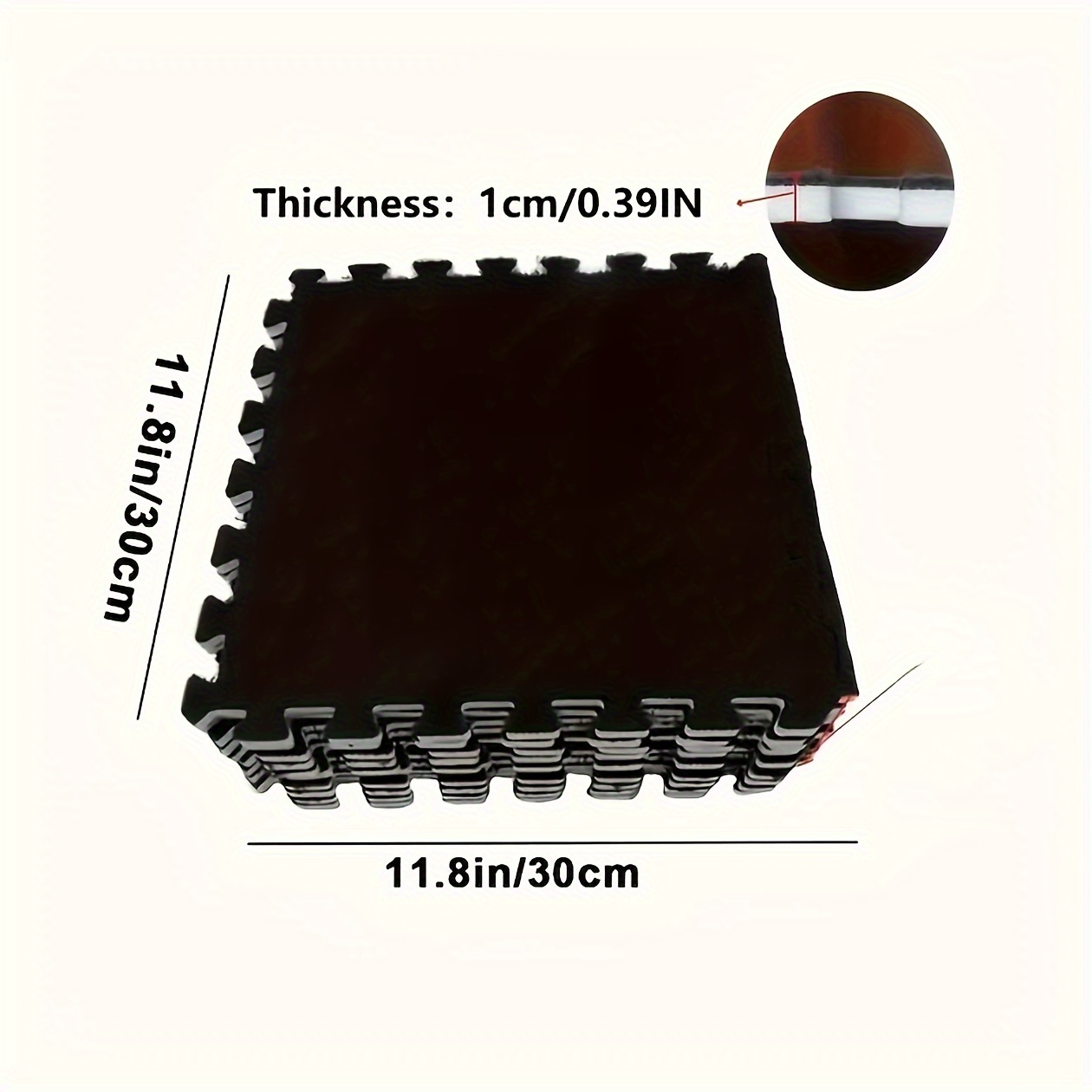 12pcs Thick Plush Interlocking Carpet Mat For Closet, Tatami Room, Bedroom, Living Room, And Rental Space Renovation