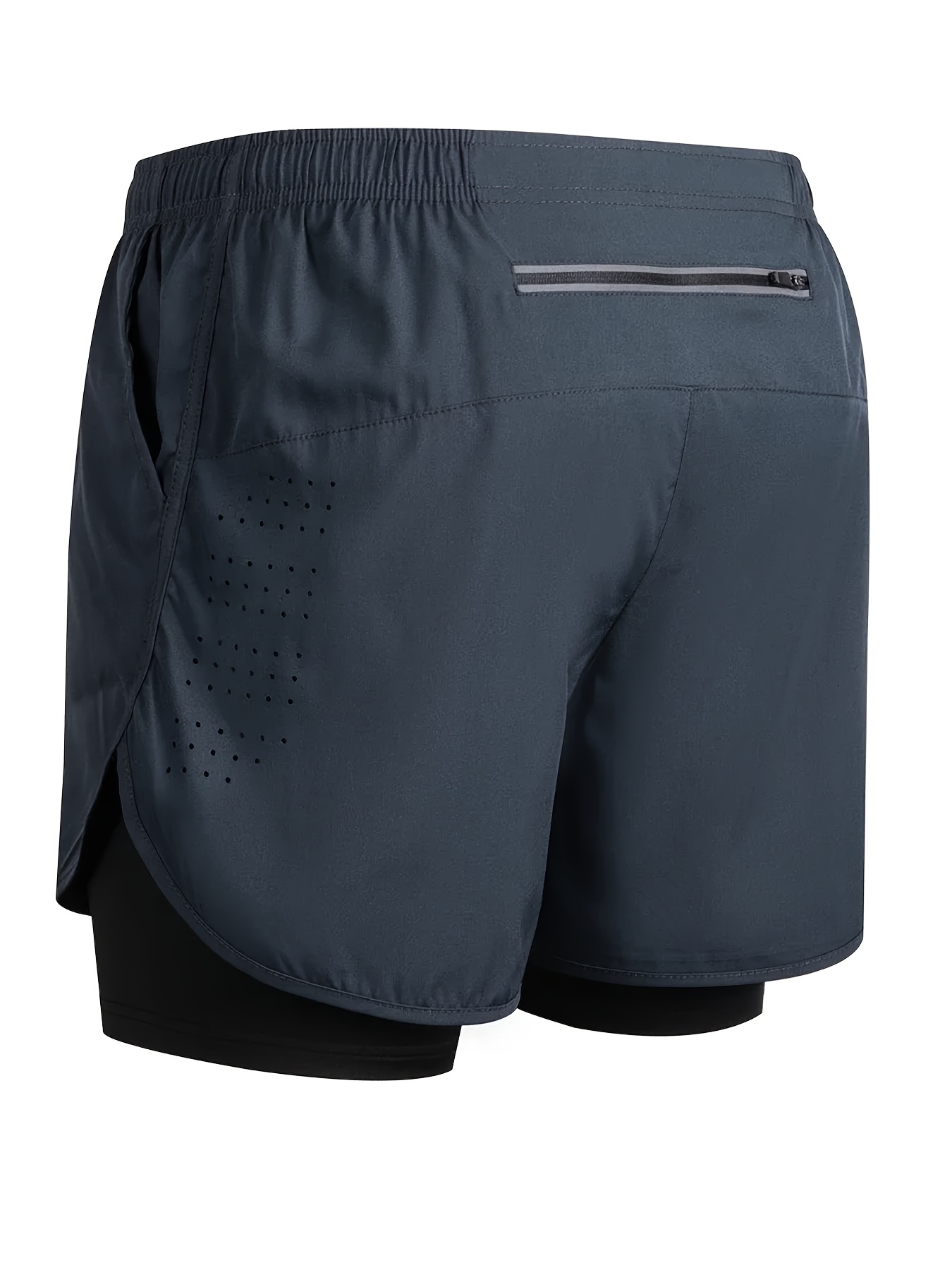 2025 New Men'S Running Shorts, Quick-Dry Black Double-Layer Shorts for Fitness And Training, 4-Inch Athletic Shorts