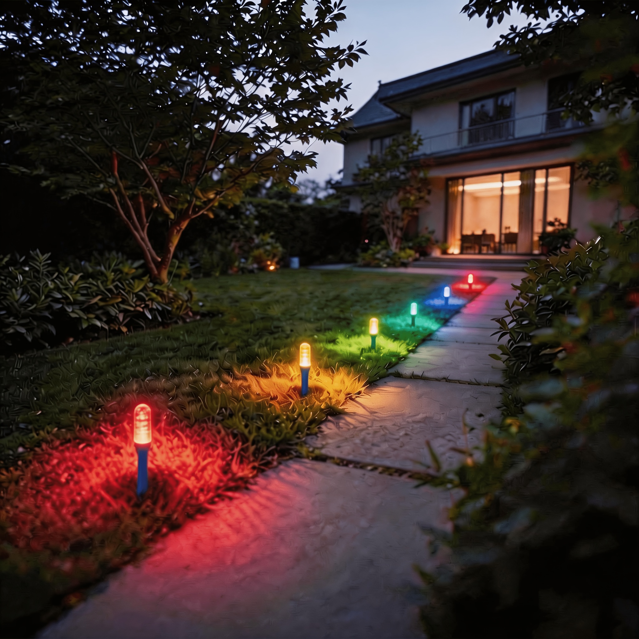 TEMU 20/10-pack Led Solar Lawn Plug-in , Solar Garden Light, Ip44 Outdoor Landscape Lighting With 9 Bright Light , Suitable For Courtyards, Lawns,