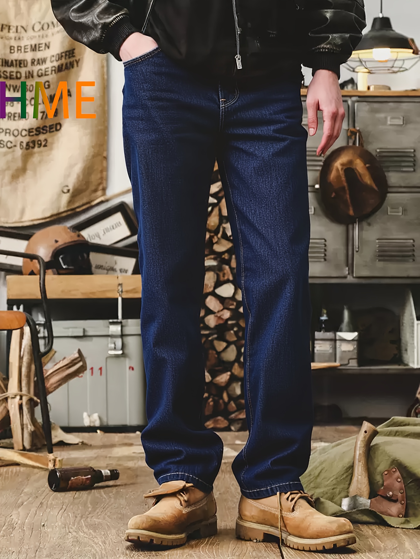 [HME] 288 Vyriški vintažiniai klasikiniai mėlyni džinsai, siauro silueto tiesios ir platėjančios kelnės, vienspalvės džinsinės kelnės, skalbto mėlyno džinsinio audinio kelnės, vyriški džinsai, laisvo silueto džinsai, kasdieninės džinsinės kelnės, darbo kelnės, laisvo silueto, sustiprintos siūlės