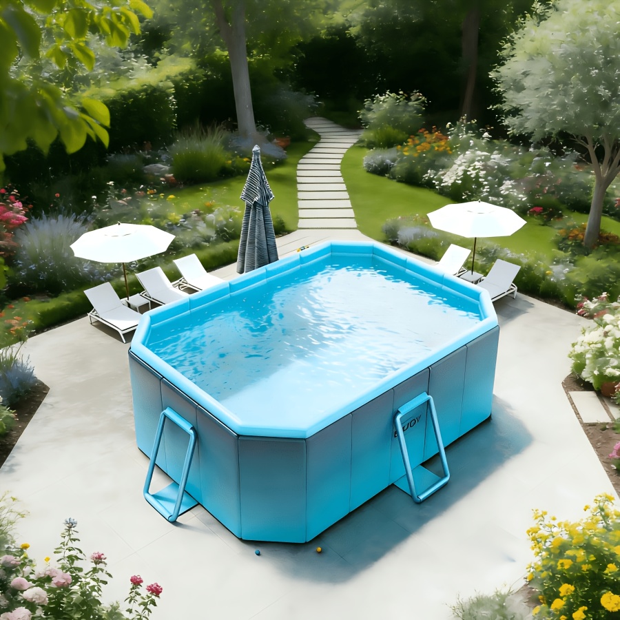 1pc of Summer Premium Family Swimming Pool, No Need for Inflation, Ready to Use Pool, Sturdy Support for Greater Stability, The Best Choice for Outdoor Gatherings, Parties And Entertainment Equipment, with Scratch Resistant Floor Mats Included