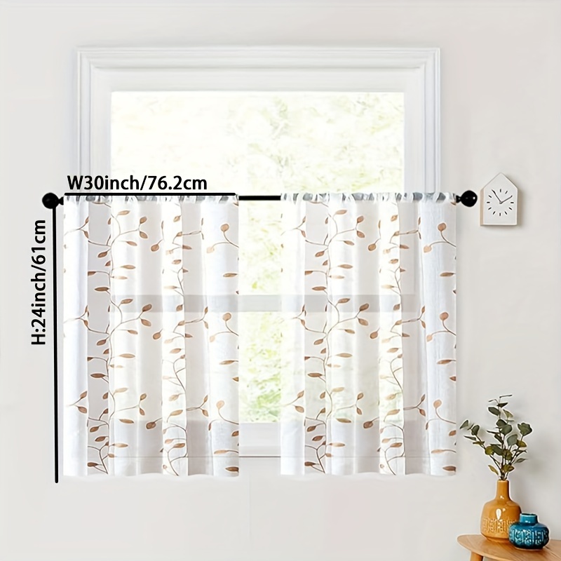 Dainty Home Leaf Vine Linen 76" x 96" Leaf Printed Sheer