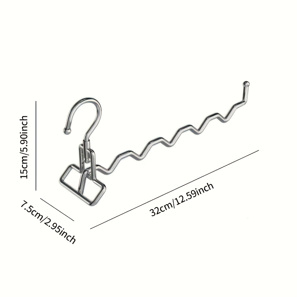 E-shop 1 Stück Edelstahl faltbarer Wäschetrockner mit robustem Hängestab & mehreren Haken - Platzsparende Tür-/Wandmontage für Zuhause, Balkon, Bad,